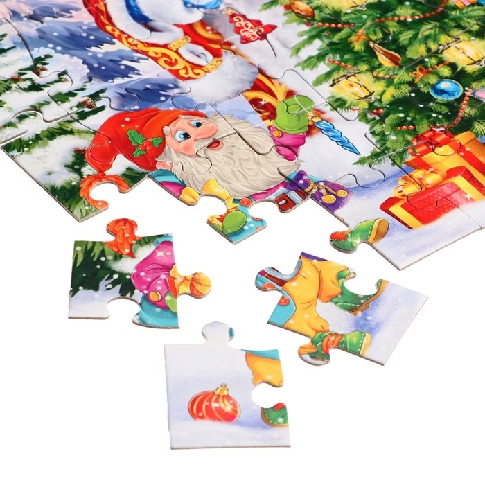 Новый год! Пазл &laquo;Дед Мороз и гномики&raquo;, 60 элементов