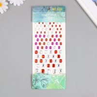 Наклейка пластик стразы "Прямоугольные разных размеров" МИКС 9х16,5 см