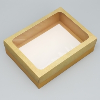 Коробка подарочная, упаковка, &laquo;Под крафт&raquo;, 32 х 24 х 9 см