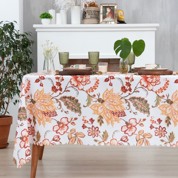 Скатерть Доляна &laquo;Летние цветы&raquo; 145х300 см, 100% п/э