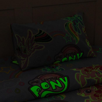 Постельное бельё 1,5 сп Neon Series "Rainbow vibes" My Little Pony 143*215 см, 150*214 см, 50*70 см -1 шт, светится в темноте