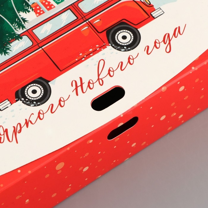 Коробка подарочная новогодняя складная двухсторонняя &laquo;Новогодние истории&raquo;, 16.5 х 12.5 х 5 см, БЕЗ ЛЕНТЫ, Новый год