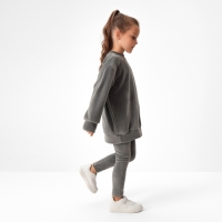 Костюм детский (свитшот, леггинсы) KAFTAN Plushy р.32 (110-116), серый Костюм детский (свитшот, леггинсы) KAFTAN Plushy р.32 (110-116), серый