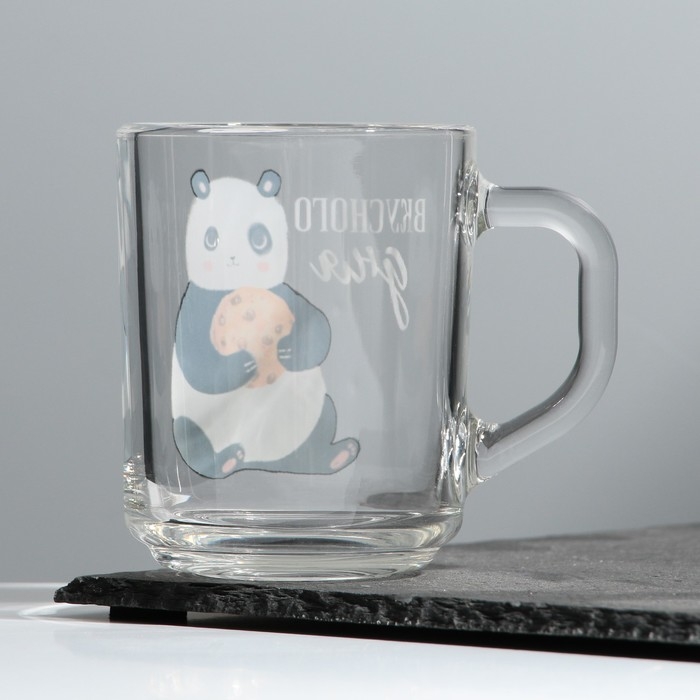 Кружка стеклянная &laquo;Панда&raquo;, 200 мл