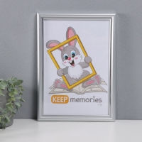 Фоторамка пластик "Пиксель" 21х30 см, серебро Фоторамка пластик "Пиксель" 21х30 см, серебро