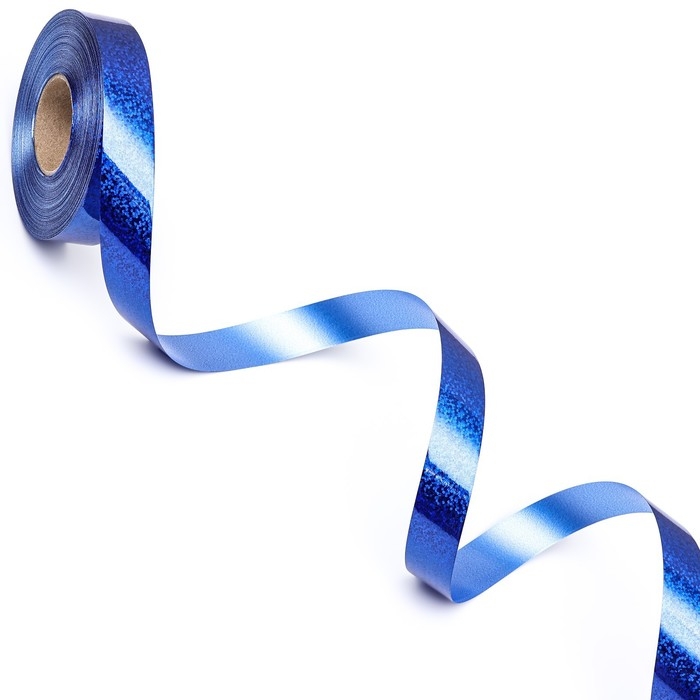 Лента голографические для декора и подарков, синяя, 2 см х 50 м Лента голографические для декора и подарков, синяя, 2 см х 50 м