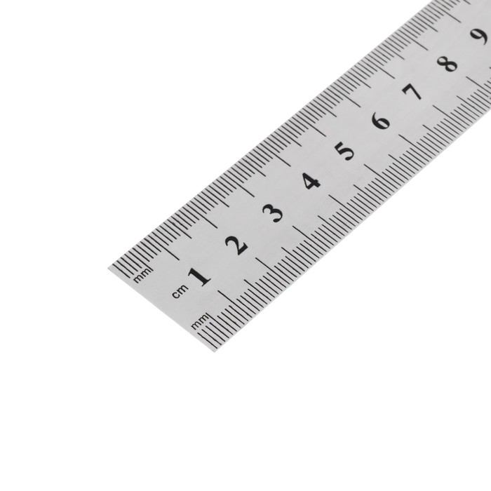 Линейка металлическая, 50 см, серебристая