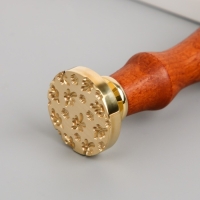 Печать для сургуча с деревянной ручкой "Цветочки" 9х2,5х2,5 см