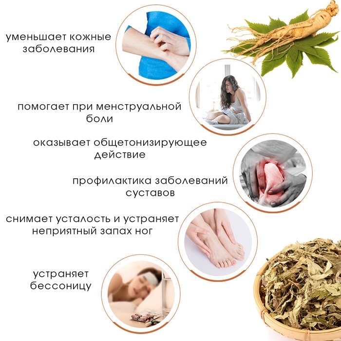Травяной сбор для запарки ног Травяной сбор для запарки ног "Полынь и женьшень", набор 5 шт