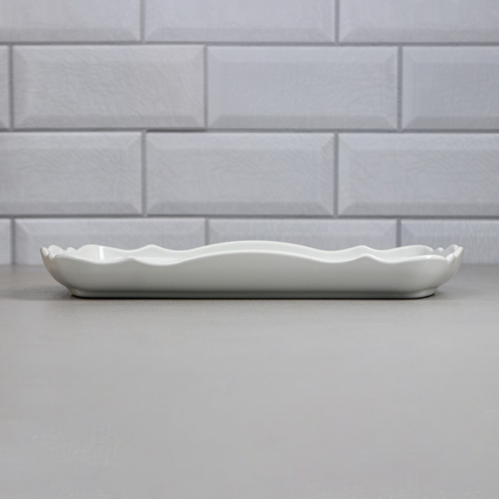 Тарелка Wave, прямоугольная, 800 мл, фарфор, Иран Тарелка Wave, прямоугольная, 800 мл, фарфор, Иран