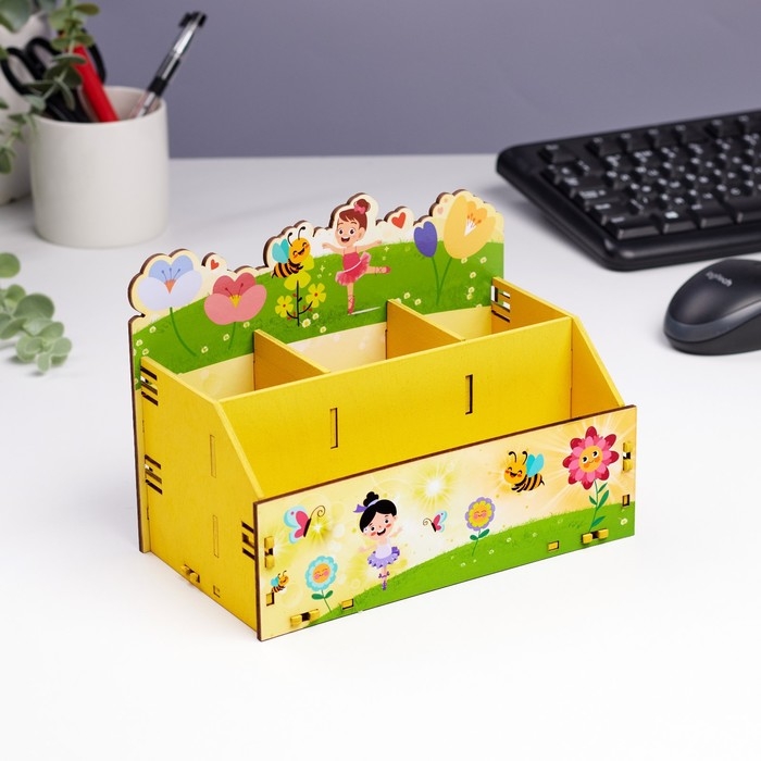 Органайзер для канцелярии Органайзер для канцелярии "Девчонки" 4 отделения 21х11х14,5