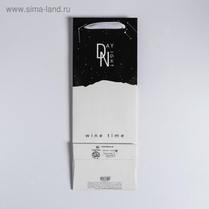 Пакет подарочный ламинированный под бутылку, упаковка, &laquo;Wine time&raquo;, 13 x 36 x 10 см