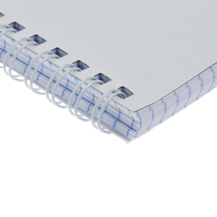 Тетрадь 96 листов в клетку на гребне Тетрадь 96 листов в клетку на гребне "Белая. METALLIC", обложка бумвинил, блок офсет