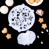 Набор кондитерских трафаретов для украшения выпечки &laquo;Букет&raquo;, 8 шт: 2 шт d=20 см, 6 шт d=8 см