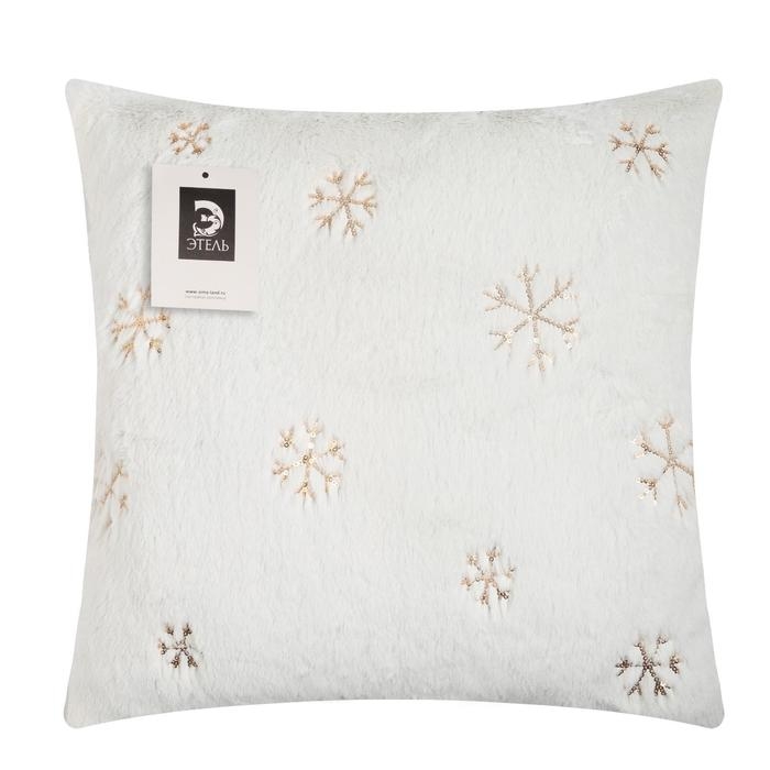 Наволочка декоративная Этель &laquo;Снежинка&raquo; золото 43 х 43 см, 100% п/э