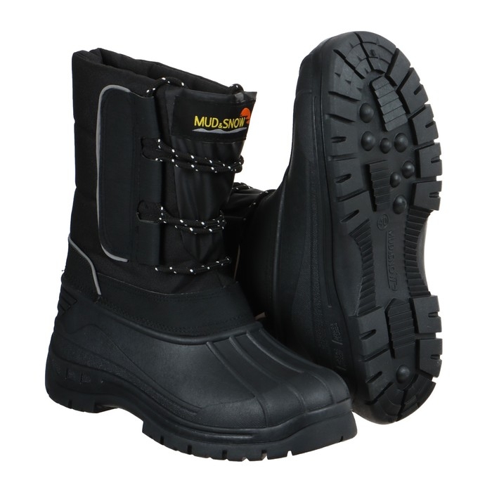 Сапоги комбинированные зимние (сноубутсы), ТЭП+искусственный мех, цвет чёрный, размер 42