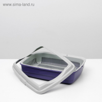 Лоток большой с сеткой и бортиком Atlantis "Стандарт", 43 х 33 х 12,5 см, фиолетовый, Лоток большой с сеткой и бортиком Atlantis "Стандарт", 43 х 33 х 12,5 см, фиолетовый,