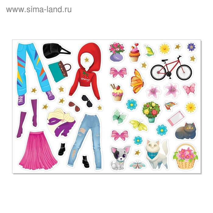 Наклейки &laquo;Наряди куколку. Времена года&raquo;, 12 стр.
