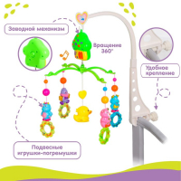 Мобиль музыкальный на кроватку &laquo;Домик. Зверятки погремушки&raquo;, заводной, Крошка Я