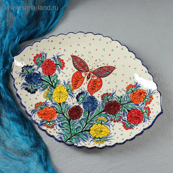 Ляган &laquo;Лето&raquo; в форме листка, 41 см