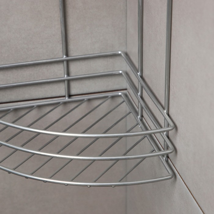 Полка угловая 3-х ярусная, 11×61,5 см, цвет хром Полка угловая 3-х ярусная, 11×61,5 см, цвет хром