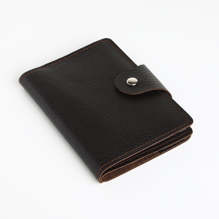 Обложка для автодокументов и паспорта на кнопке, TEXTURA, цвет коричневый Обложка для автодокументов и паспорта на кнопке, TEXTURA, цвет коричневый