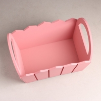 Кашпо деревянное 25&times;16&times;17 см "Мария", ручки боковые, МДФ, Розовый Коралл