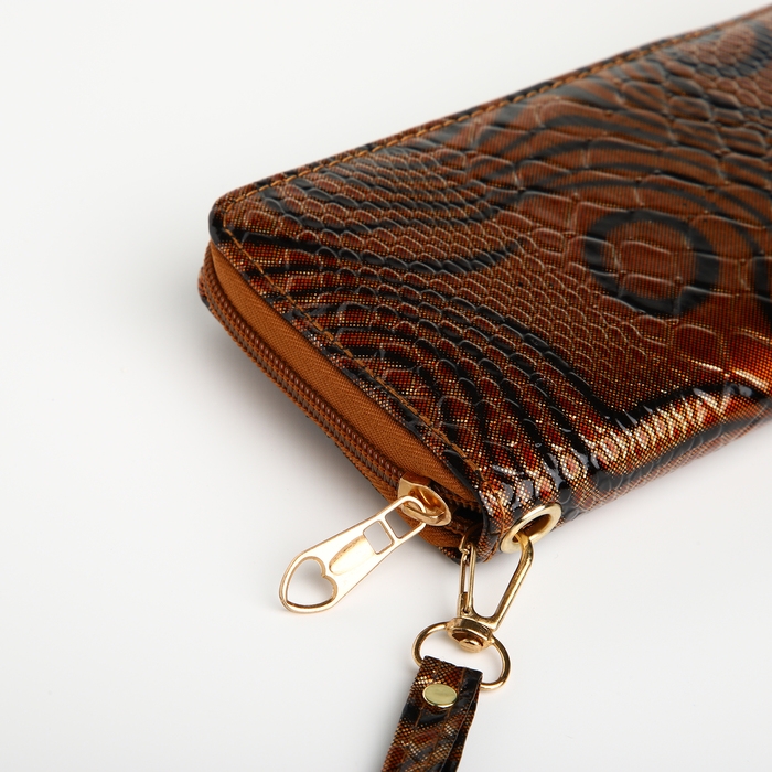 Кошелёк женский на молнии, цвет коричневый Кошелёк женский на молнии, цвет коричневый