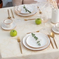 Скатерть Этель "Узор" цв.бежевый, 142*283 +/-3 см, 115 &plusmn;10 гр,100% п/э