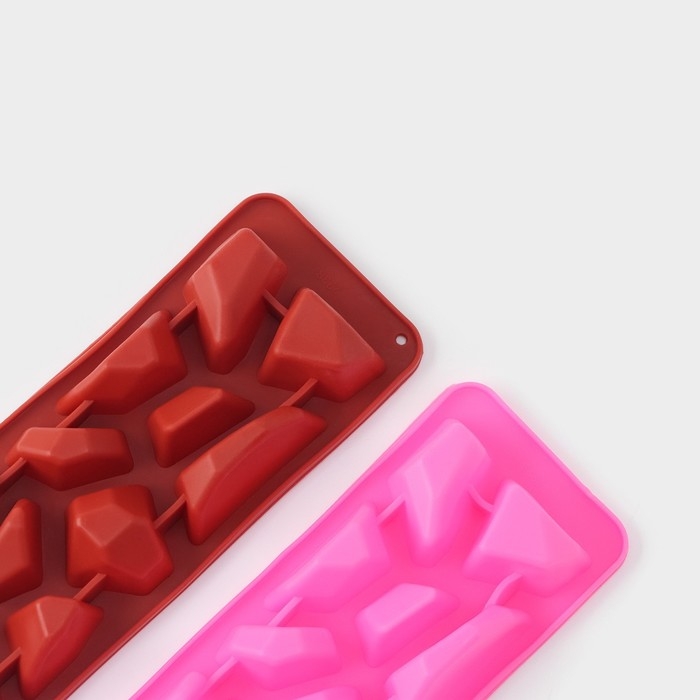 Форма для льда Доляна &laquo;Дроблёный лёд&raquo;, силикон, 23,5&times;7&times;2,5 см, 15 ячеек (3,8&times;2,5 см), цвет МИКС