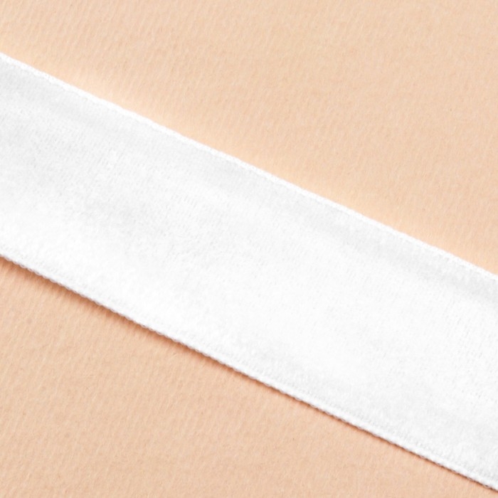 Лента бархатная, 20 мм, 18 ± 1 м, цвет белый №01 Лента бархатная, 20 мм, 18 ± 1 м, цвет белый №01