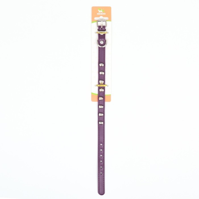 Ошейник с затупленными шипами 38 х 1,5 см, ОШ 26-33, морозостойкий материал PU, фиолетовый