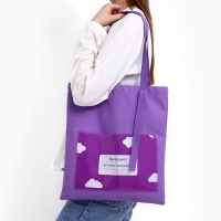 Шопер текстильный &laquo;Нет ничего возможного&raquo; облако, с карманом, 35 х 0,5 х 40 см, цвет сиреневый