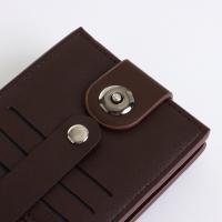 Портмоне мужское на магните, цвет коричневый