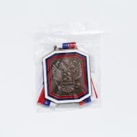 Медаль призовая 002, триколор. Цвет бронза. С лентой. 6 х 7 см Медаль призовая 002, триколор. Цвет бронза. С лентой. 6 х 7 см