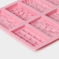 Набор форм для шоколада Доляна &laquo;Шоколадное ассорти&raquo;, 2 шт, силикон, цвет розовый