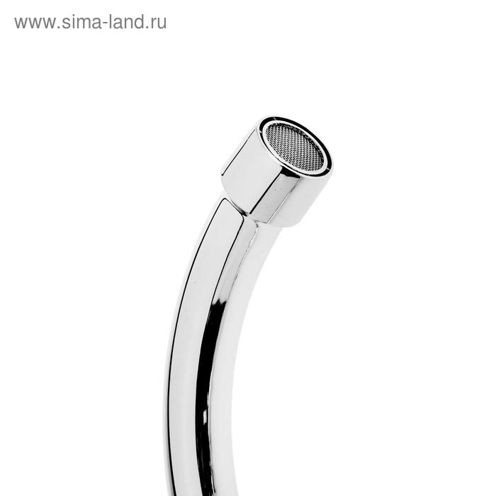 Смеситель для кухни Смеситель для кухни "ЦС-СМ СМ511712", двухвентильный, круглый излив, латунь, хром