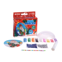 Ёлочный шар - фреска своими руками на новый год «Дед Мороз и ёлочка», новогодний набор для творчества Ёлочный шар - фреска своими руками на новый год «Дед Мороз и ёлочка», новогодний набор для творчества