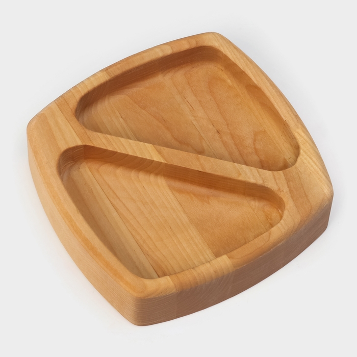 Менажница деревянная глубокая Adelica, 2 секции, береза, 15&times;15&times;4 см