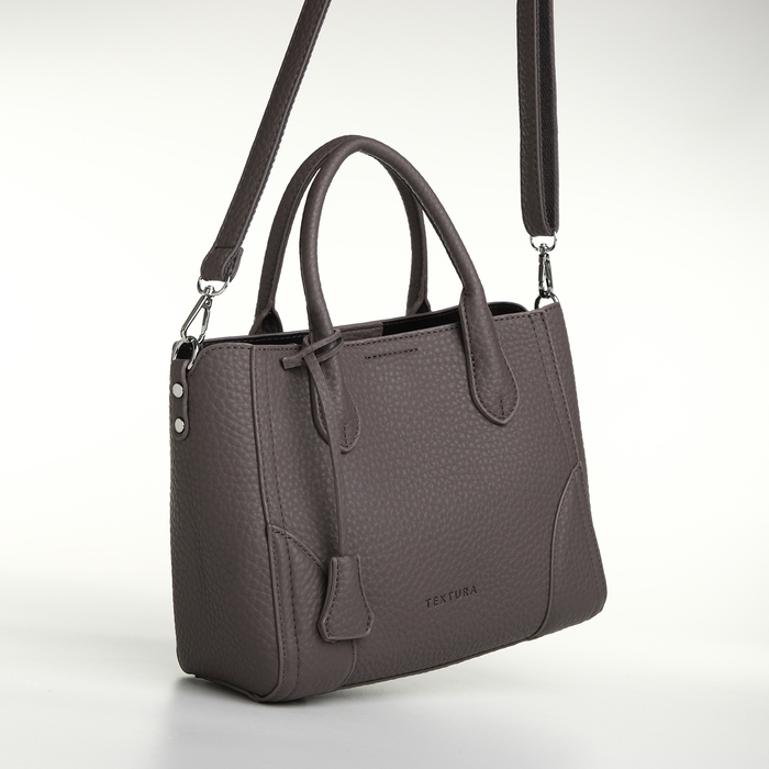 Сумка женская на молнии, TEXTURA, маленький размер, цвет серый