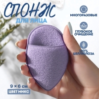 Спонж для умывания «Капелька», 9 × 6 см, с карманом, цвет МИКС Спонж для умывания «Капелька», 9 × 6 см, с карманом, цвет МИКС