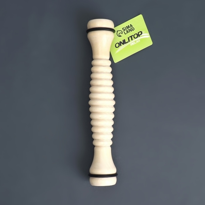 Массажёр «Скалка», универсальный, d 4 × 22 см, с резьбой, деревянный Массажёр «Скалка», универсальный, d 4 × 22 см, с резьбой, деревянный