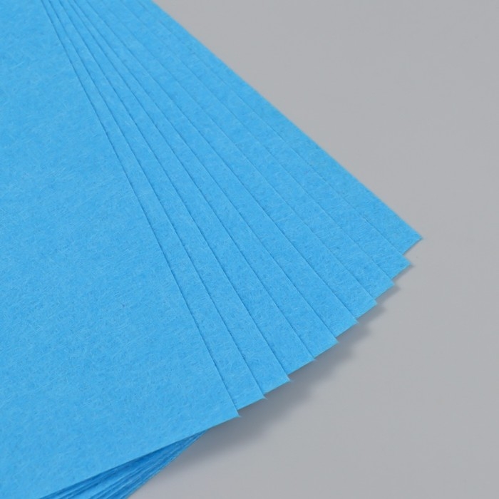 Фетр жесткий 1 мм "Небесная лазурь" набор 10 листов формат А4