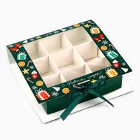 Коробка под 9 конфет с ячейками &laquo;С Новым годом!&raquo; 14.8 х 13.5 х 3.5 см, Новый год