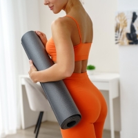 Коврик для йоги Sangh, 173&times;61&times;0,4 см, цвет тёмно-серый