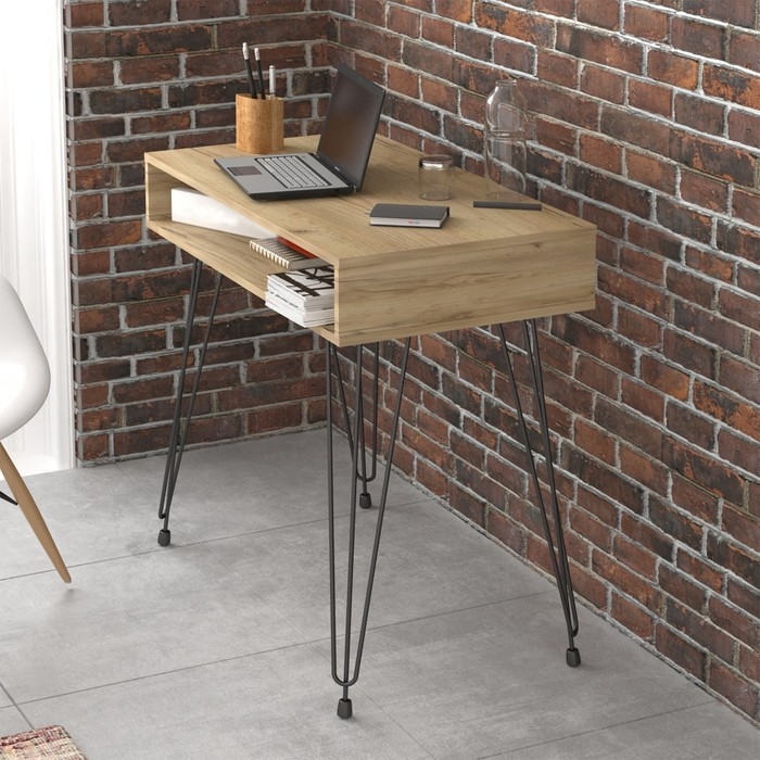 Стол письменный Chicago 90х45х75 см, дуб крафт золотой, чёрный