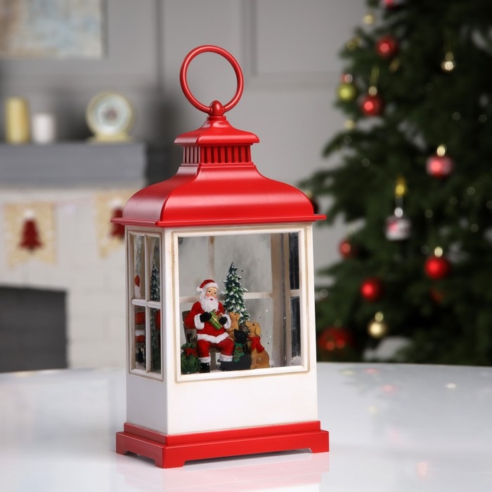 Светодиодная фигура &laquo;Фонарь с Дедом Морозом&raquo; 12 &times; 22.5 &times; 7.8 см, пластик, батарейки ААх3 (не в комплекте), USB, свечение тёплое белое