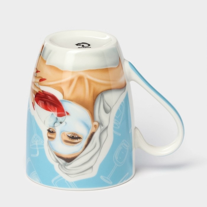 Кружка фарфоровая Доляна &laquo;Винишко&raquo;, 350 мл