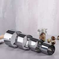 Набор форм для выпечки и выкладки «Круг», d-10, h-6,6 см, 4 шт Набор форм для выпечки и выкладки «Круг», d-10, h-6,6 см, 4 шт