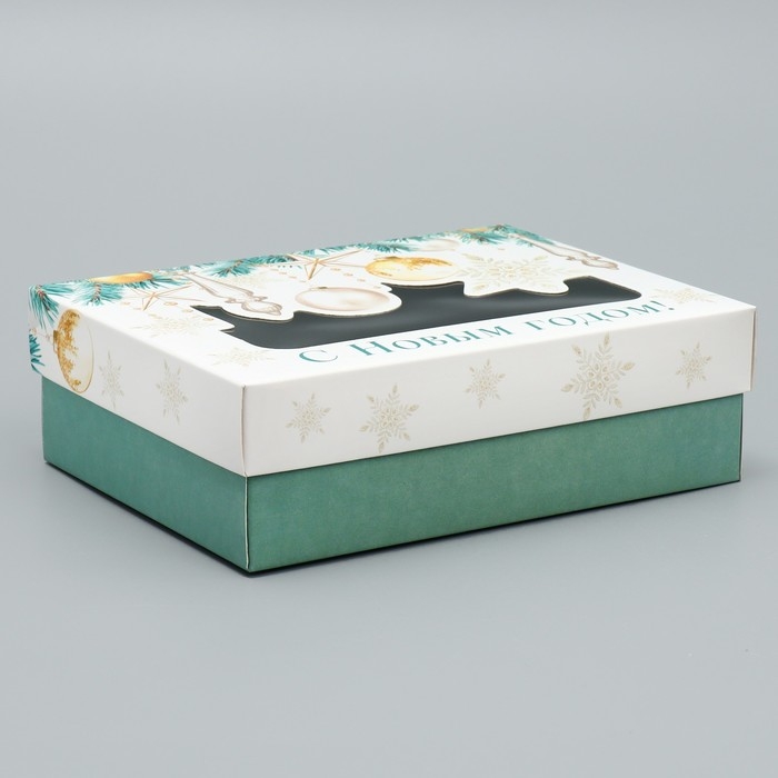 Коробка подарочная новогодняя складная &laquo;С Новым годом!&raquo;, шары, 16.5 х 12.5 х 5 см, Новый год